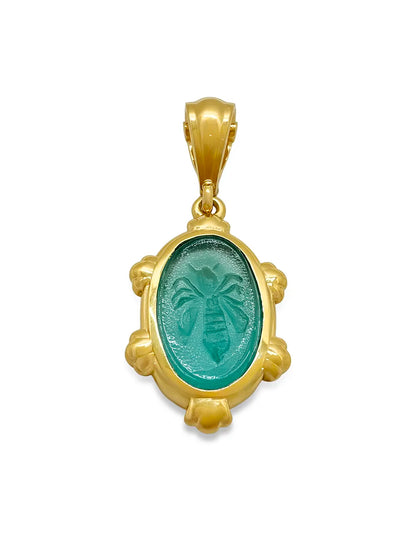 TEMBO PENDANT WITH TURQUOISE QUEEN BEE VENETIAN GLASS