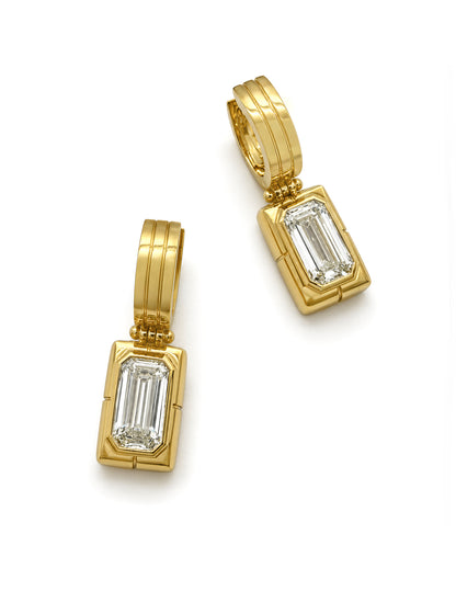 TULIA EMERALD CUT DIAMOND EARRINGS