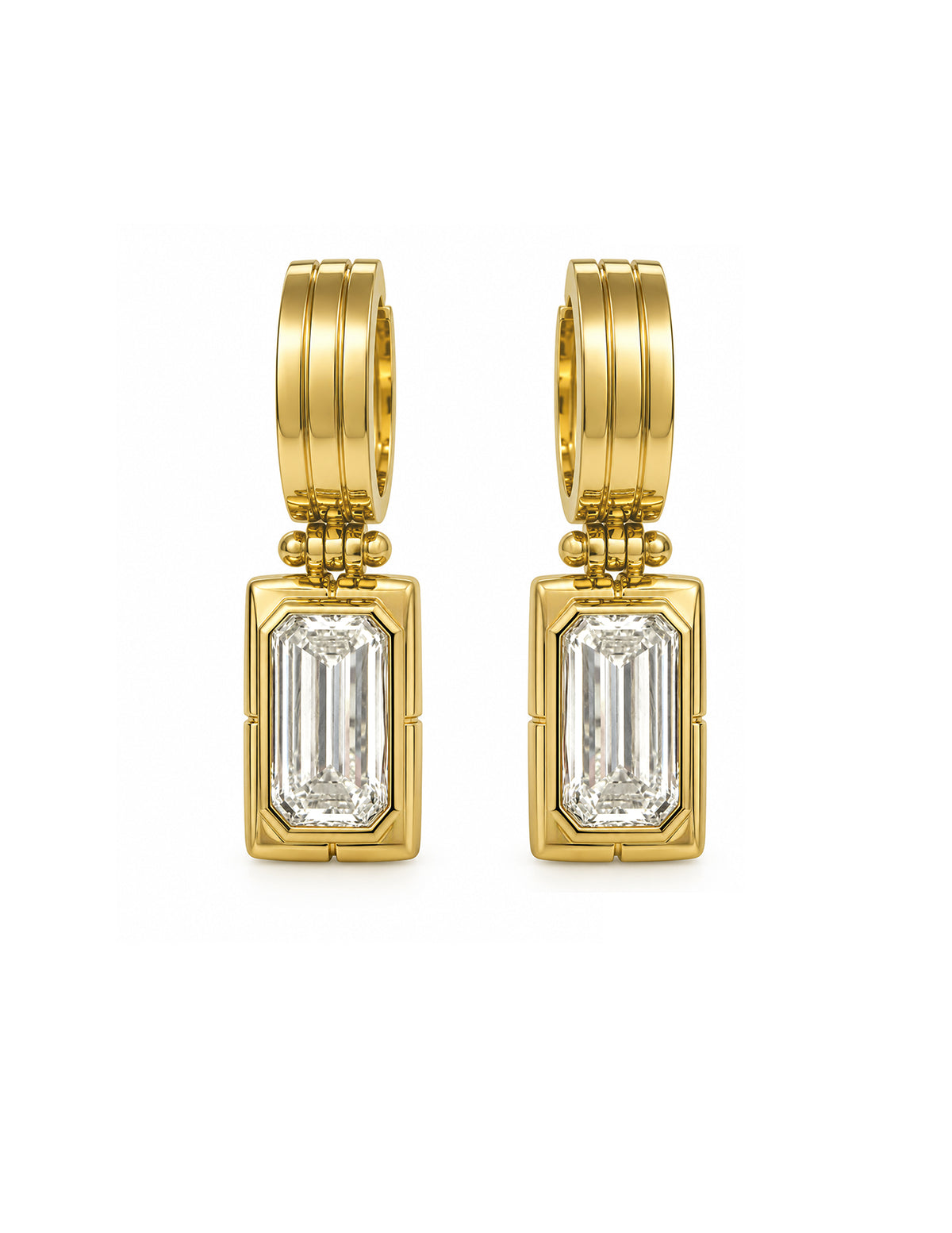 TULIA EMERALD CUT DIAMOND EARRINGS