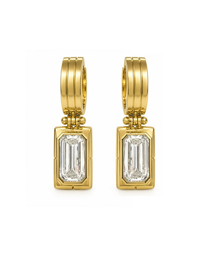 TULIA EMERALD CUT DIAMOND EARRINGS