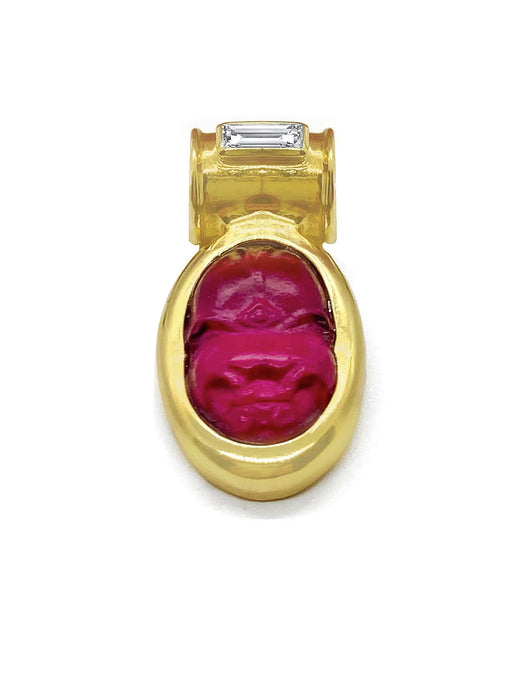 The Scarab Pendant — Venetian Glass, Diamond